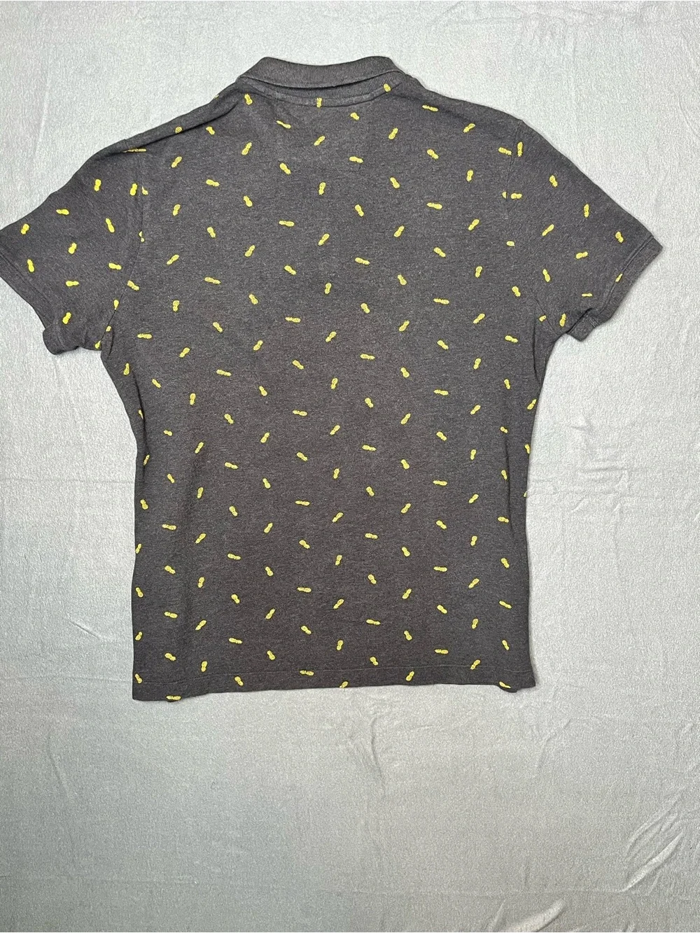 Banana Republic Men’s Charcoal Polo with Yellow Micro Pattern